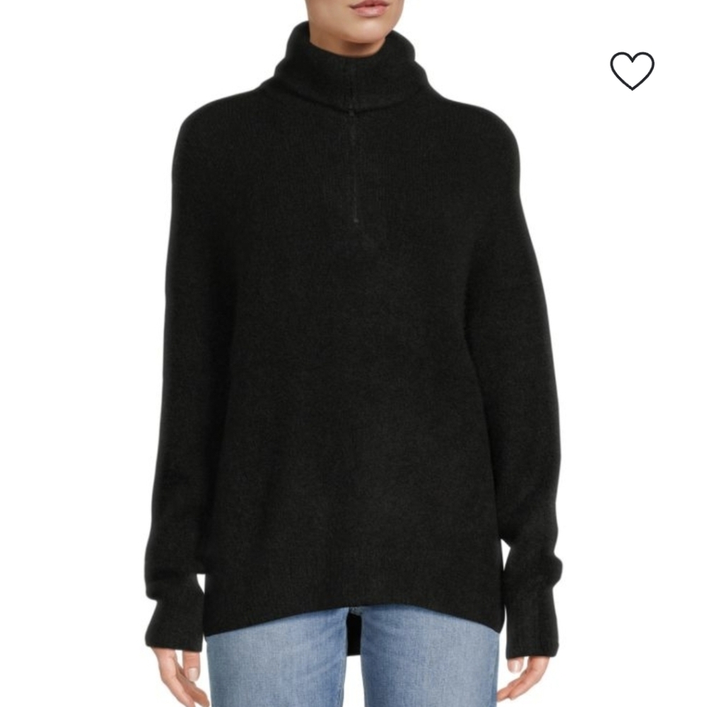Women's Vince Black Half-Zip Sweater Size Large